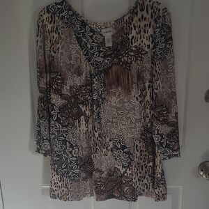 EUC Chico's Women's Patterned Top. Size 3